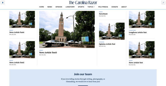 Carolina Razor Webpage